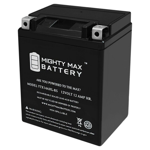 Mighty Max Battery YTX14AHL 12V 12Ah Battery Replaces Lithium ION ATV Motorcycle Racing YTX14AHL288